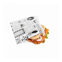 Конвертик для еды "Газета", 13*14 см 1000 шт/уп, жиростойкий пергамент, Garcia de Pou