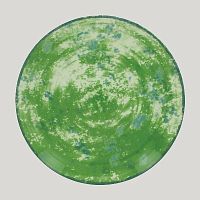 Тарелка RAK Porcelain Peppery круглая плоская 21 см, зеленый цвет