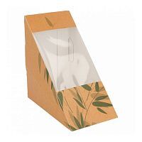 Коробка картонная для двойного сэндвича с окном 12,4*12,4*7,3 см, 100 шт/уп, Garcia de Pou