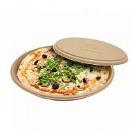 Коробка для пиццы Bionic 35,7*3,3 см, сахарный тростник, без крышки, Garcia de Pou (крышка арт 81211