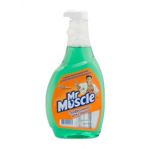 Мистер Мускул чистящее средство для стекол с нашатырным спиртом, без триггера, 0,5 л